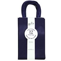 36CT Solid Color Kraft Paper Gift Bags Bulk with Handles [ Ideal for Shopping, Packaging, Retail, Party, Craft, Gifts, Wedding, Recycled, Business, Goody and Merchandise Bag] (Navy, 36CT Small)