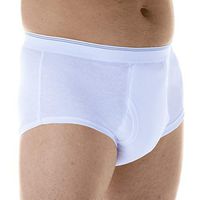 1-Pack Men's Maximum Absorbency Washable Reusable Bladder Control Briefs White Large (Waist 38-40)