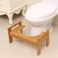 GHzzY Squatting Toilet Stool for Relieves Constipation & Bloating - Adjustable Bathroom Non-Slip Bamboo Wood Foot Stool for Kids & Adults,1