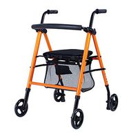 Standard Walkers Walker Walking Shopping Cart Foldable Four-Wheeler Handicapped Gifts Old Man Moving Seat Elderly Portable Shopping Cart (Color : Blue, Size : 8346cm)
