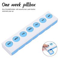JUST N1 Pill Case Organizer Household Portable Travel Weekly Pill Box Plastic Drug Storage Box with Security Lock Button Type Automatic