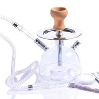 YINSY 11" Acrylic Hookah Kit Set, Portable Hookah Shisha with LED and Bowl+Hose+Charcoal Holder Accessories,Single Tube