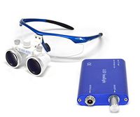 Zgood 3.5X-420 Dental Surgical Binocular Loupes Magnifier Kit LED Head Light In Blue