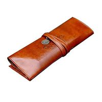 Demarkt retro leather strap tied bags student pencil pencil box