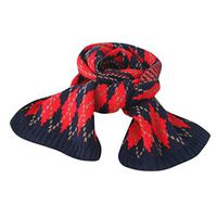 Theoylos Children Scarf Stripes Knitted Wool Shawl Wraps Girl Warm Scarves Windbreak Scarf Red