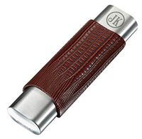 Personalized Visol Salerno Brown Leather Two Cigar Case - Free Engraving (Two Initial)