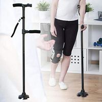 FMXYMC Folding Walking Cane Pivoting Quad Base Adjustable Walking Stick for Man/Woman