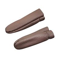 Healifty 2pcs Leather Finger Protectors Finger Cover Sleeve Thimbles Sewing DIY Tools Handwork Accessory(Random Color)