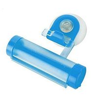 Plastic Rolling Toothpaste Dispenser Tube Squeezer Sucker Holder Hanger Gadget for Cosmetics Creams Gels and Paints (Blue)