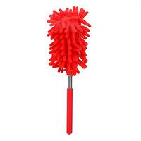 Durable Adjustable Handle Length Dust Brush Feather Duster Feather Dusters (Color: Red)