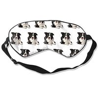 Cute Border Collie Sleep Mask Adjustable Sleep Eye Mask Lightweight and Comfortable Eye Cover Blindfold Eyeshade for Sleeping Travel Shift Work Naps Meditation & Night