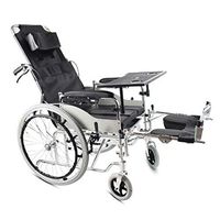 MLX Wheelchair, Fully Lie Adjustable Wheelchair Free Installation Collapsible Elderly Pregnant Women Portable Inflatable Free Solid Tire Wheelchair