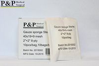 Gauze Surgical Sponges Cotton STERILE Non Woven 8-ply High Grade Quality by P&P Medical Surgical 2"x2" Class I(a) All Purpose Pads (1000)