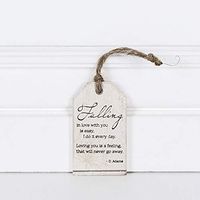 2" X 3.25" X .25" Wood Tag (Falling In Love With You.) White/Brown/Tan – 65049