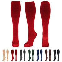 NEWZILL Compression Dress Sock (15-20mmHg) for Men & Women - Cotton Rich Comfortable Socks - BEST Stockings for Business Casual, Running, Medical, Athletic, Edema, Diabetic (L/XL, Red)
