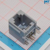 Gimax 10Pcs Sample Gray 6P4C RJ11 Female PCB Mount Telephone Modular Connector Socket Plug Jack With Edge Fastener