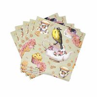 WallyE Mint Floral Printed Decoupage Bird Paper Napkins,French Country Garden Inspired Tea Party Luncheon Napkins, 20 Pack