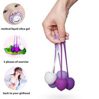 Kegel Cherry Exercise Ball Tighten Vagina Pelvic Set of 5 Weights Smart Kit Bladder Control for Women Made with Medical Grade Silicone