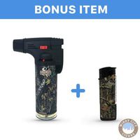 Eagle Mossy Oak 4in Torch Jet Blow Lighter Refillable (Breakup) & Bonus Lighter