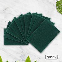 Yocada Heavy Duty Cleaning Scouring Pads Scrubbers Non-Scratch Anti-Grease Reusable for Kitchen Household Dish Pan Pot Bathroom 10 Pack