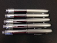 5 Lot Misprint 3-in-1 LED Light, Pen, Soft Tip Stylus Combo, Silver Barrel