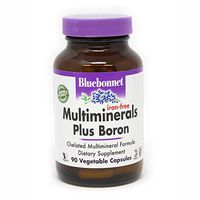 Bluebonnet Multi Mineral Plus Boron Vegetarian Capsules without Iron, 90 Count