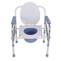 WURE Toilet chair Stainless steel toilet seat Disabled toilet folding chair Suitable for home 64 53 38cm