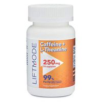 LiftMode Caffeine 100mg + L-Theanine 150mg Capsules (70 Count) Pills/Capsules | for Better Mood, Focus, Energy #Top Nootropic Stack Supplement | Weight Loss, Pre Workout, Natural Fat Burner