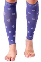 Doc Miller Calf Compression Sleeve - Polka Dots 1 Pair 20-30mmHg Support Running Recovery Shin Splints Varicose Veins (VioletWhite, Medium)