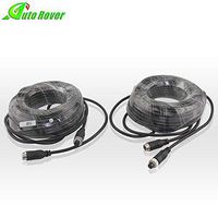 Backup Camera Cable,Auto Rover 15M 49ft 4pin Aviation Video Extension Cable for Car Vehicle Backup Camera System Waterproof Shockproof Black(Pack of 2) ...