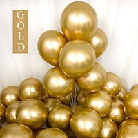 Chrome Gold Balloons 12inch 50pcs Latex Balloons Metallic Party Balloons Birthday Helium Balloons