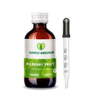 Simply Greener Bilberry Fruit Tincture Alcohol-Free Extract, Organic Bilberry (Vaccinium Myrtillus) (4 FL OZ, with Dropper) Plastic-Free