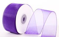 25 Yard Spool of Elegant Light and Sheer Purple Organza Ribbon- 1.5" Wide