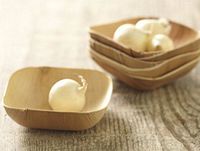 VerTerra 4" x 4" Deep Square All-Natural Palm Leaf Plates | Elegant, Very Durable Disposable Wedding and Party Plates | 100% Biodegradable, Compostable | Sustainable | 25 Count