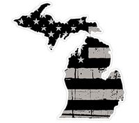 CustomDecal US Michigan State (N23) Distressed Flag Vinyl Decal Sticker Car/Truck Laptop/Netbook Window