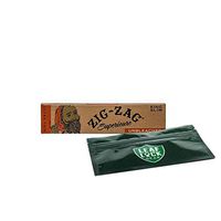 Zig Zag Unbleached King Size Rolling Paper (1 Packs) with Leaf Lock Gear Smell Proof Pouch