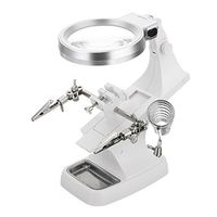 Multifunctional Welding Magnifier LED Helping Hand Soldering Iron Stand Magnifying Lens Magnifier Clamp Tool