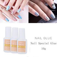 Ywoow 10G Nail Art Glue with Brush On Strong Adhesive Lady Girl Fake Acrylic False Tip, Rhinestone Glue Gel Kit Nail Art