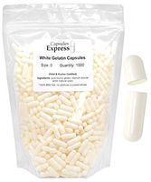 Capsules Express- Size 0 White Empty Gelatin Capsules 1000 Count - Kosher and Halal Certified - Gluten-Free Pure Bovine Gelatin Pill Capsule - DIY Powder Filling