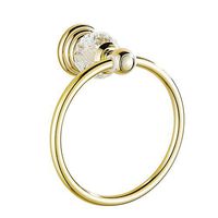 AUSWIND European Antique Luxury Gold Polished Stainless Steel Crystal Towel Ring Wall Mounted Bathroom Accessory XH