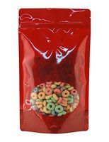 BAP 16 oz Red Window Stand Up Pouch with Zip (100 pcs)