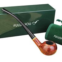 FULUSHOU Mediterranean Briar Wood Tobacco Pipe, Atmospheric Reading Pipe