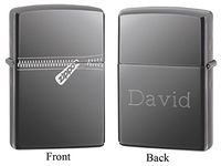 Personalized Zippo Zipper Black Ice Lighter with Free Engraving