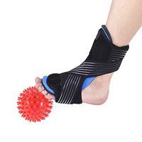 CHUANGLI Plantar Fasciitis Night Split Foot Brace Foot Drop Orthotic Brace with Hard Spiky Massage Ball for Sleep Support Relief from Achilles Tendonitis, Arch Foot and Heel Pain