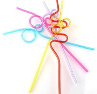 Reusable Crazy Loop Straws Mega Value Pack For Party, Baby Showers, Birthdays, Picnics - Assorted Color (10)