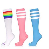 NEWZILL Compression Socks (20-30mmHg) for Men & Women (3-Pair Assort 10, Large)