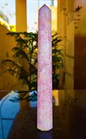 Excel Pink Obelisk Tower Quartz Crystal for Reiki Power Aura Meditation 8 Faceted -205MM (200 GM)