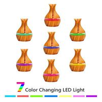 Fantastick 300ml Wood Grain Humidifer 7 Colors Night Light Ball Water Drop Essential Oil Humidifier Aromatherapy