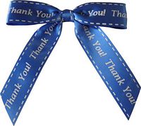 BAYWIND LTD; 4" - Thank You!- Twist Tie Bows- 50pc (Royal Blue)