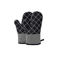 Yjdr Kitchen Heat Resistant Gloves Silicone Heat Insulation Silicone Oven Gloves Cooking Mitts for Grilling Cooking Microwave BBQ Baking, with Soft Inner Lining (Color : Black)